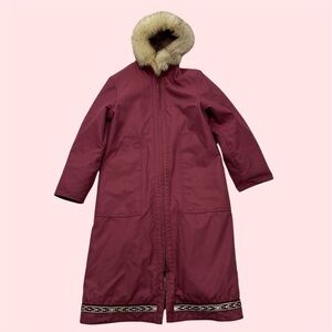 Vintage 70s 80s Inuvik Wool Parka with Shell Polar Bears Igloo Inuit Medium